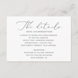 Detailkarte für sanfte und elegante Hochzeiten Begleitkarte