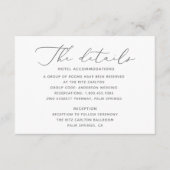 Detailkarte für sanfte und elegante Hochzeiten Begleitkarte (Vorderseite)