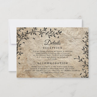 Detailkarte für Vintage Botanische Kranken Einladung