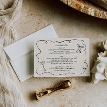 Detailkarte für Vintage handgezeichnete Hochzeitsa