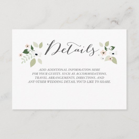 Detailkarte für Wiesenblumen Begleitkarte (Vorderseite)