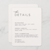 Detailkarte mit den Angaben zur Creamasche Begleitkarte (Vorne/Hinten)