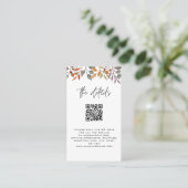 Detailkarte mit QRcode-Hochzeit im Herbst Platzkarte (Stehend Vorderseite)