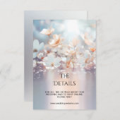 Detailkarte mit weißer Pfirsichblume Begleitkarte (Vorne/Hinten)