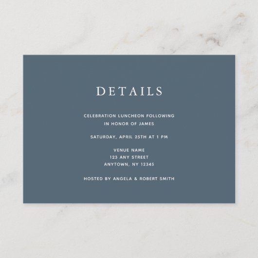 Detailkarte Navy Blue & Gold Bar Mitzvah Begleitkarte (Vorderseite)