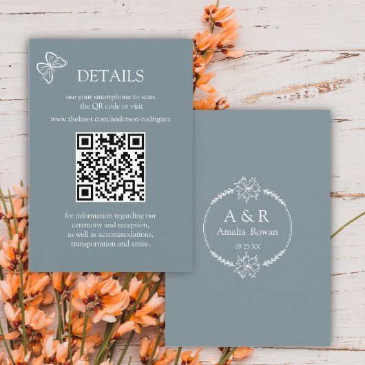 Detailkarte zu den Blume Blue Gray Scan QR Begleitkarte