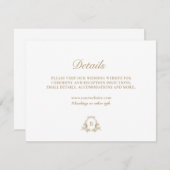 Detailkarte zum klassischen Wappen Gold und Weiß Einladung (Vorne/Hinten)