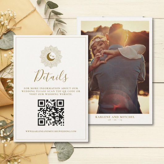 Detailkarte zum Sun- und Moon-Timeless-QR-Code RSVP Karte