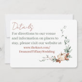 Detailkarten der romantischen Hochzeit im Herbst Save The Date (Vorderseite)