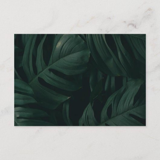 Detailkarten der tropischen Hochzeit in Urlaubsort Begleitkarte (Rückseite)