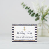 Detailkarten für Gold Anchor Confetti Navy Stripes Begleitkarte (Stehend Vorderseite)