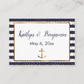 Detailkarten für Gold Anchor Confetti Navy Stripes Begleitkarte (Rückseite)