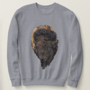 Detaillierte Abbildung eines amerikanischen Bisonk Sweatshirt