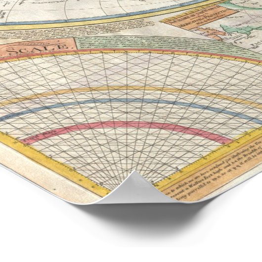 Detaillierte Alte Karte der Welt Poster (Ecke)