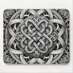 Detaillierte Angaben Knoten Schwarz-Weißer keltisc Mousepad