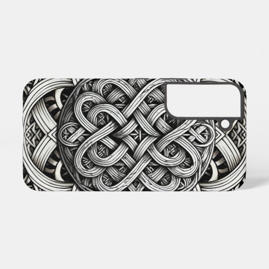 Detaillierte Angaben Knoten Schwarz-Weißer keltisc Samsung Galaxy Hülle (Rückseite (Horizontal))