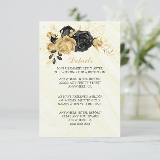 Detaillierte Angaben zu edlen Blume und Blätter in Begleitkarte (Stehend Vorderseite)