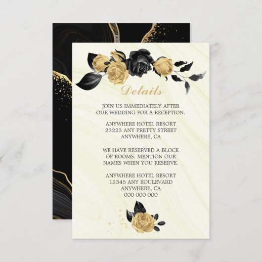 Detaillierte Angaben zu edlen Blume und Blätter in Begleitkarte (Vorne/Hinten)