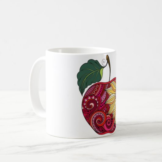 Detaillierte Apfelkunst-Tasse Kaffeetasse (Vorderseite Links)