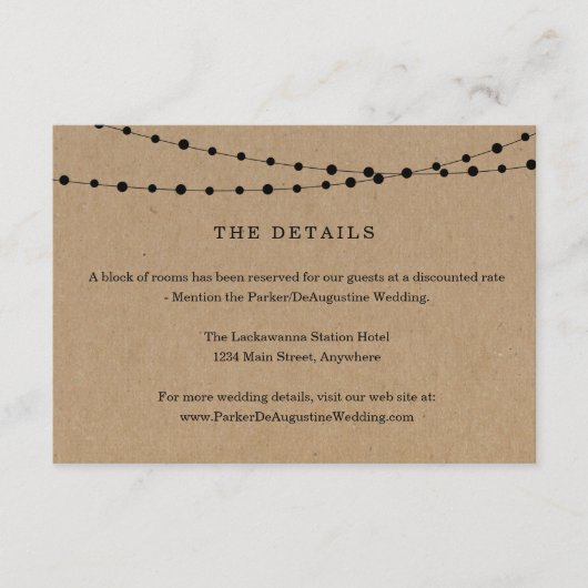 Detaillierte Aufschlüsselungskarte für die String- Begleitkarte (Vorderseite)