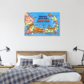Detaillierte Auto-Karte von Cape Cod Leinwanddruck (Insitu (Schlafzimmer))