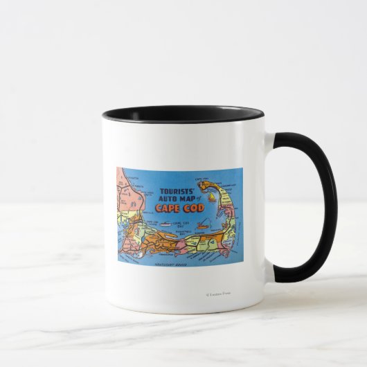 Detaillierte Auto-Karte von Cape Cod Tasse (Rechts)