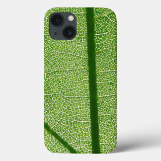 Detaillierte Betrachtung eines grünen Leaf Case-Mate iPhone Hülle