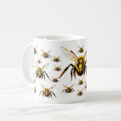 Detaillierte Bienen-Illustrationssammlung Kaffeetasse (Vorderseite Links)