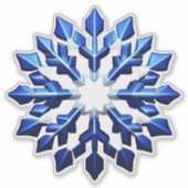 Detaillierte blaue Schneeflocke Aufkleber (Vorderseite)