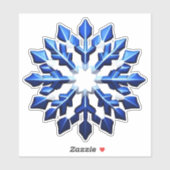 Detaillierte blaue Schneeflocke Aufkleber (Blatt)