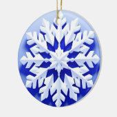 Detaillierte Blaue Schneeflocke Keramik Ornament (Links)