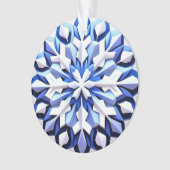 Detaillierte Blaue Schneeflocke Ornament (Vorderseite)