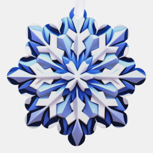 Detaillierte blaue Schneeflocke Ornament Karte