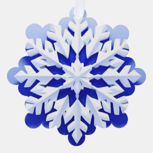 Detaillierte blaue Schneeflocke Ornament Karte