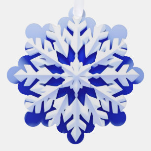 Detaillierte blaue Schneeflocke Ornament Karte