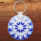 Detaillierte Blaue Schneeflocke Schlüsselanhänger (Vorderseite)