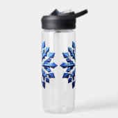 Detaillierte blaue Schneeflocke Trinkflasche (Links)