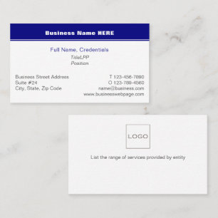 Detaillierte Business und Corporate Navy Blue, Whi Visitenkarte