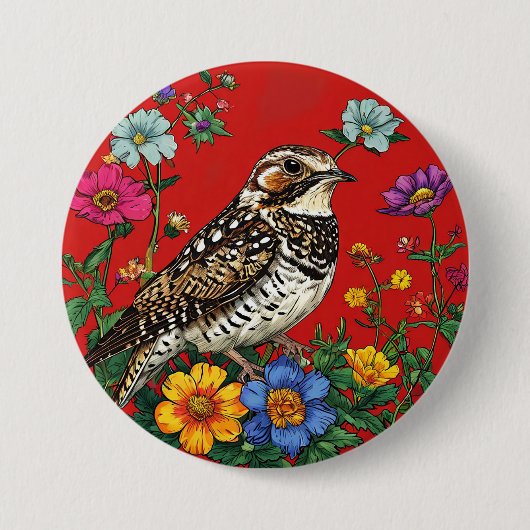 Detaillierte Darstellung eines Thrush Bird Button (Vorderseite)