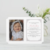 Detaillierte Ecken Foto Taufe Einladung (Stehend Vorderseite)