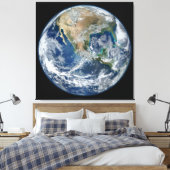 Detaillierte Erde | Blauer Marmor Leinwanddruck (Insitu (Schlafzimmer))