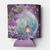Detaillierte Fantasy Lila Moon Blume Dosenkühler (Rückseite)
