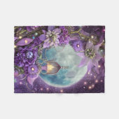 Detaillierte Fantasy Lila Moon Blume Fleecedecke (Vorderseite (Horizontal))