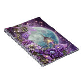 Detaillierte Fantasy Lila Moon Blume Notizblock (Rechte Seite)