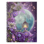Detaillierte Fantasy Lila Moon Blume Notizblock (Vorderseite)