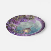 Detaillierte Fantasy Lila Moon Blume Pappteller (Schrägansicht)