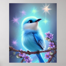 Detaillierte Fantasy Niedlich Kawaii Babyvogel Poster