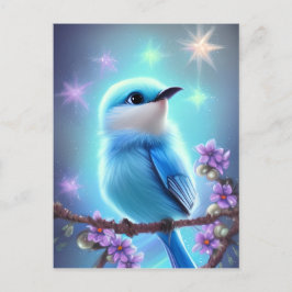Detaillierte Fantasy Niedlich Kawaii Babyvogel Postkarte