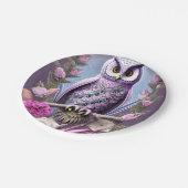 Detaillierte Fantasy Owl auf einem Thornbett Pappteller (Schrägansicht)