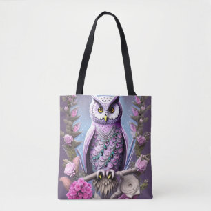 Detaillierte Fantasy Owl auf einem Thornbett Tasche